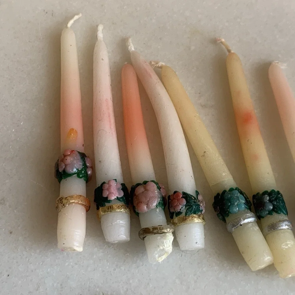 Dollhouse‎ Miniature Victorian Candelabra And 12 Real Wax Candles Flaws 5.5